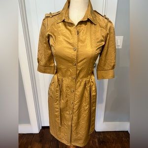 Yoana Baraschi Gold Trench Dress, size 4